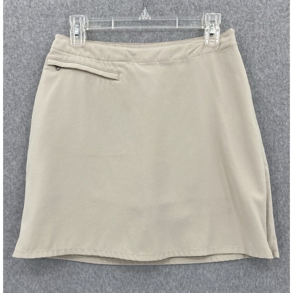 Patagonia Dresses & Skirts - Patagonia Skirt womens 6 Beige Side Zip Slits‎ Hiking Outdoors